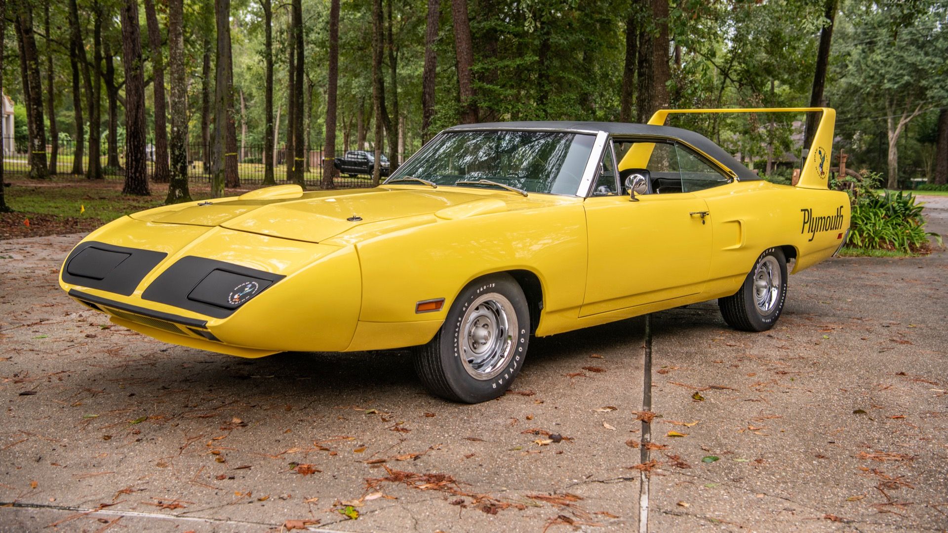 A Yellow 1970 Plymouth Superbird On The Street